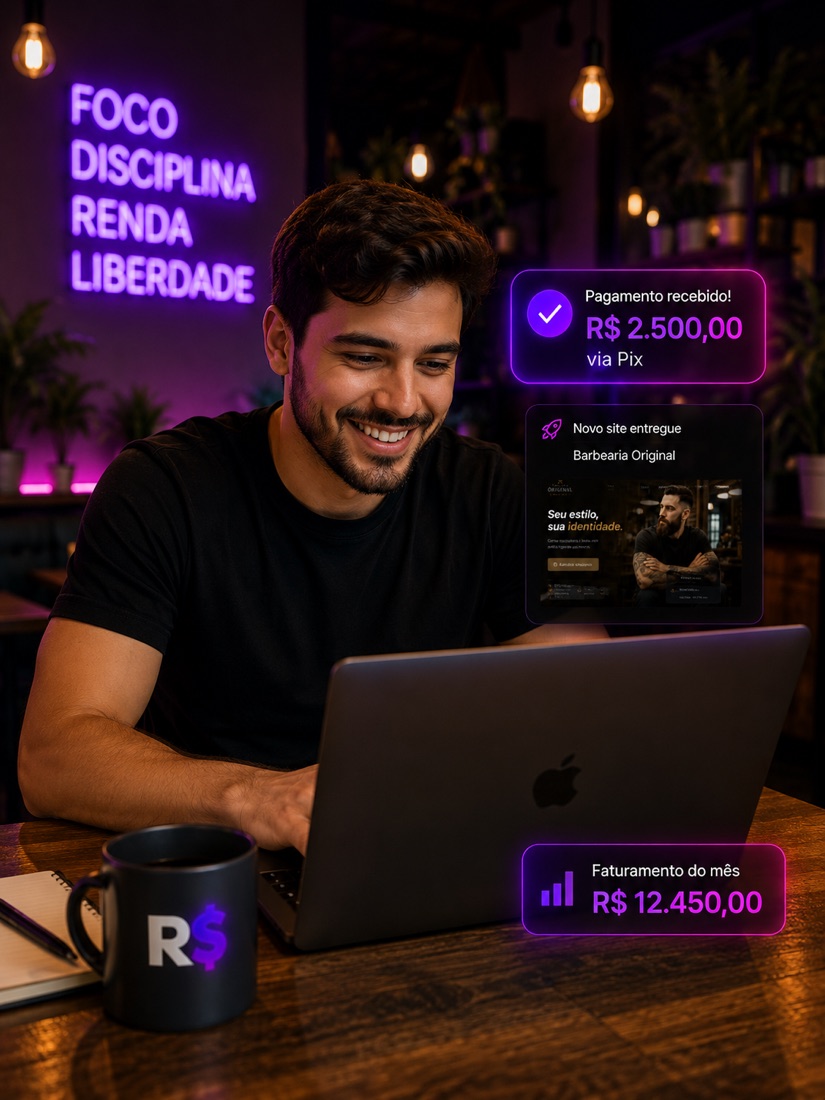 Pessoa faturando uma renda extra com o Renda$ite