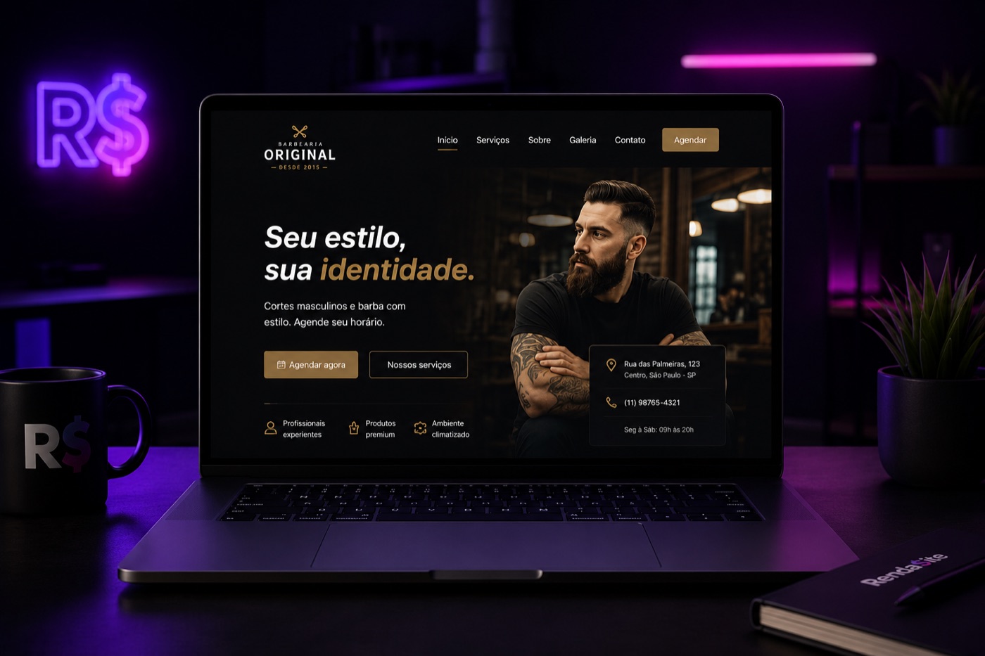 Site profissional criado em minutos com o Renda$ite